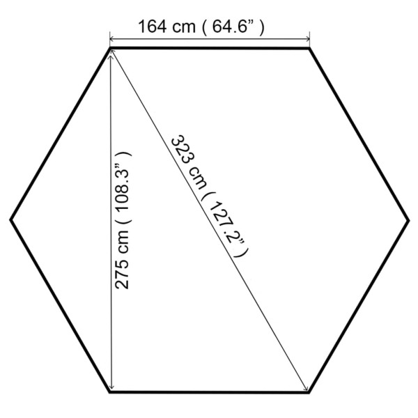 Cenador de jardín blanco 323x275x265 cm 180 g/m²