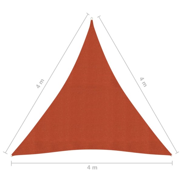 Toldo de vela HDPE terracota 160 g/m² 4x4x4 m