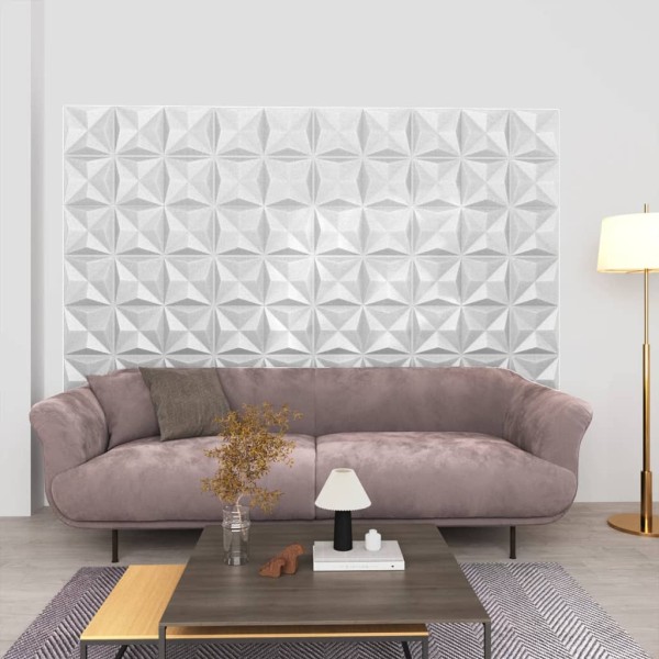 Paneles de pared 3D 48 unidades 50x50 cm blanco origami 12 m²