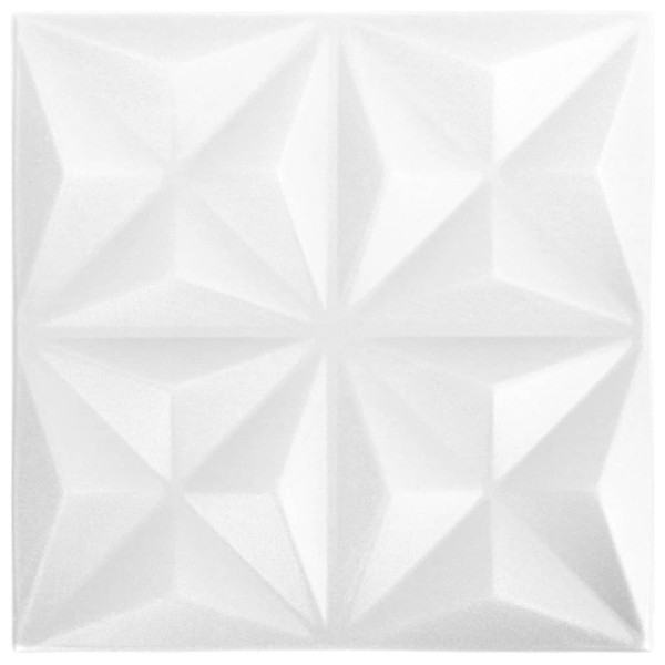 Paneles de pared 3D 48 unidades 50x50 cm blanco origami 12 m²