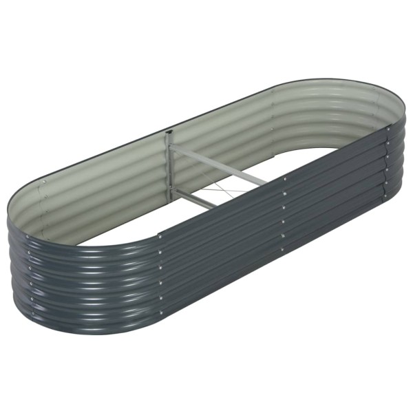 Arriate de acero galvanizado gris 240x80x44 cm