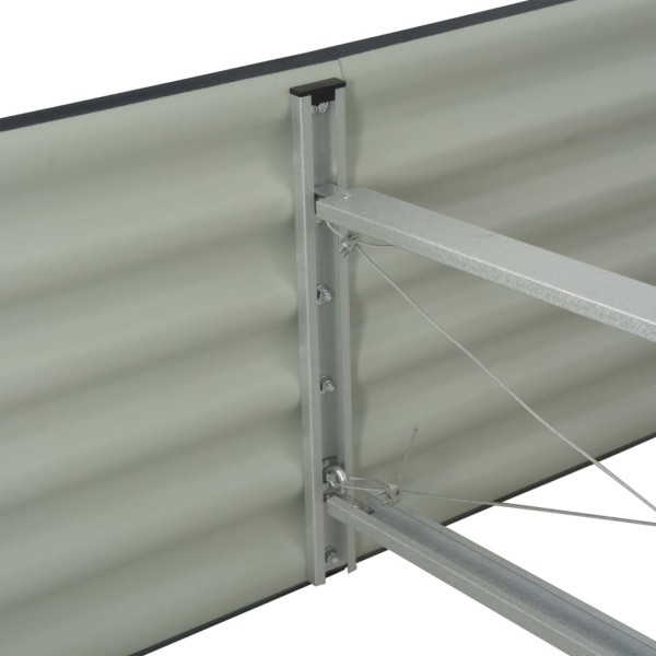 Arriate de acero galvanizado gris 240x80x44 cm