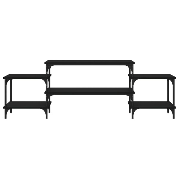 Mueble para TV madera contrachapada negro 157x35x52 cm