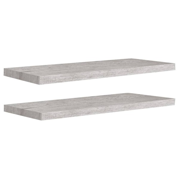 Estante flotante pared 2 uds MDF gris hormigón 80x23,5x3,8 cm