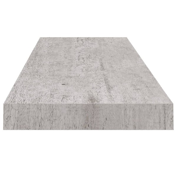 Estante flotante pared 2 uds MDF gris hormigón 80x23,5x3,8 cm