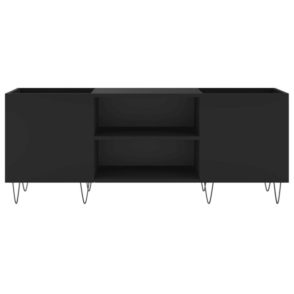 Mueble para discos madera contrachapada negro 121x38x48 cm