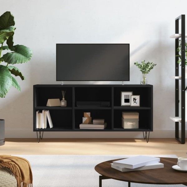 Mueble de TV madera de ingeniería negro 103,5x30x50 cm