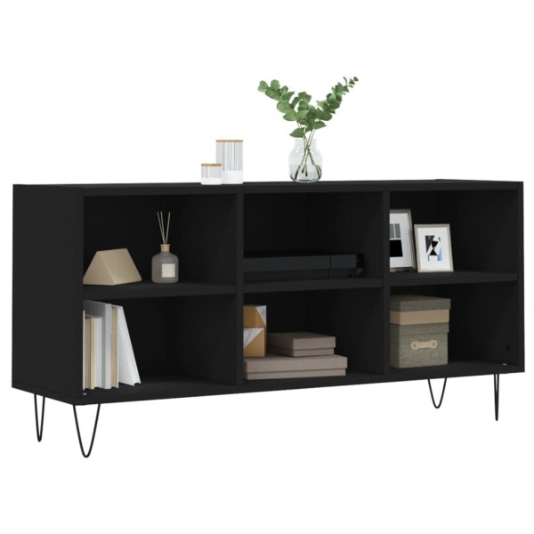 Mueble de TV madera de ingeniería negro 103,5x30x50 cm