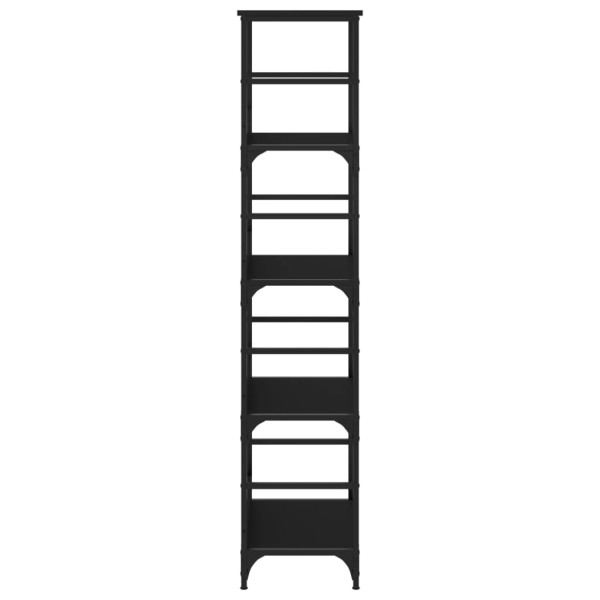 Estantería de madera de ingeniería negra 50x33x153 cm