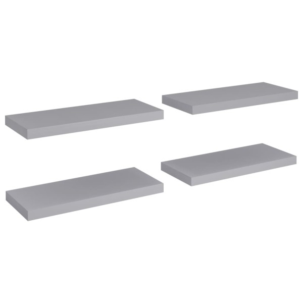 Estantes flotantes de pared 4 uds MDF gris 60x23,5x3,8 cm