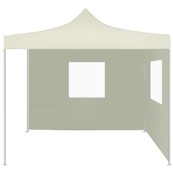 Carpa plegable profesional con 2 paredes acero color crema 2x2m