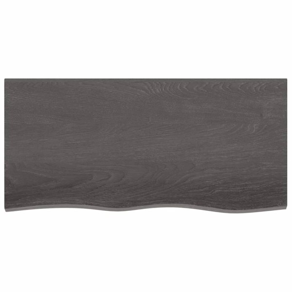 Estante pared madera roble tratada marrón oscuro 100x50x(2-6)cm