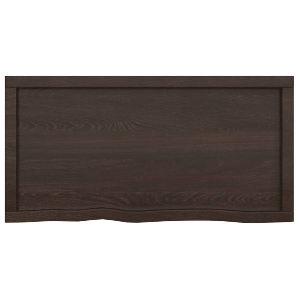 Estante pared madera roble tratada marrón oscuro 100x50x(2-6)cm