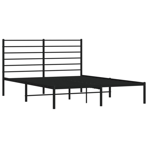 Estructura de cama con cabecero metal negro 140x200 cm