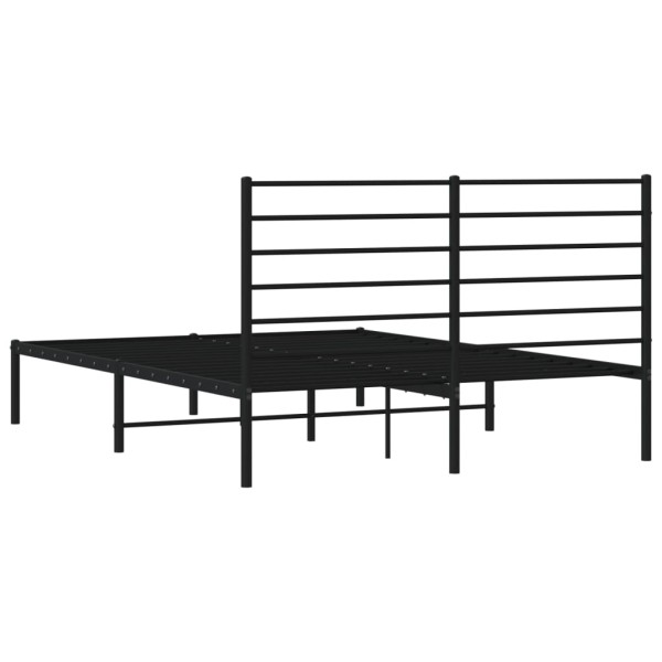 Estructura de cama con cabecero metal negro 140x200 cm