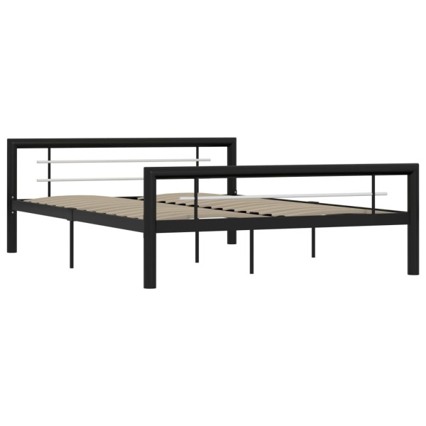 Estructura de cama de metal negro y blanco 160x200 cm