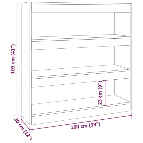 Estantería de libros/divisor de espacios blanco 100x30x103 cm