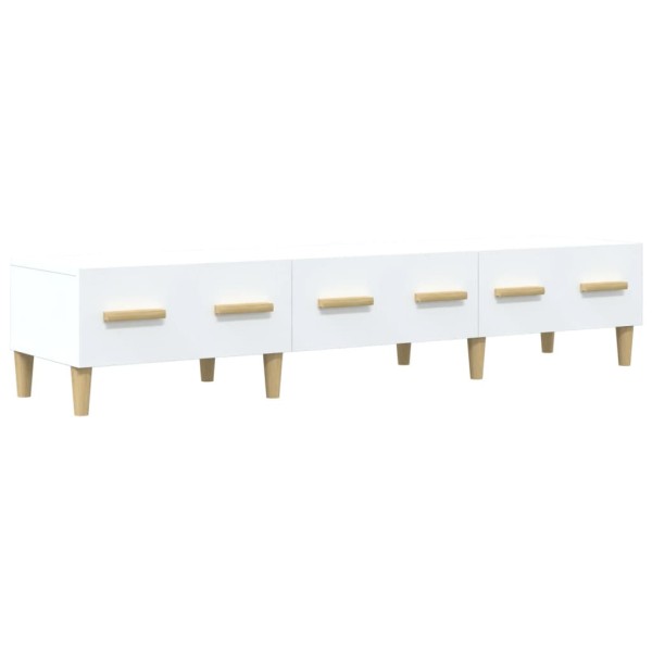 Mueble de TV madera contrachapada blanco 150x34,5x30 cm