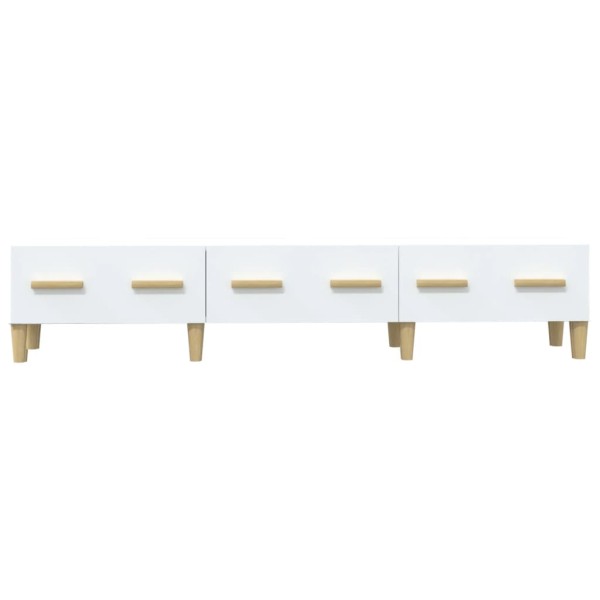 Mueble de TV madera contrachapada blanco 150x34,5x30 cm