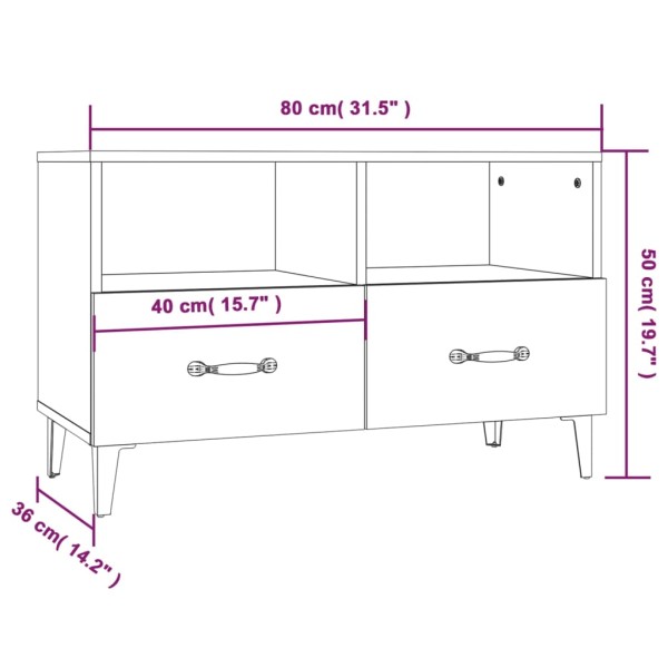 Mueble para TV madera contrachapada blanco 80x36x50 cm