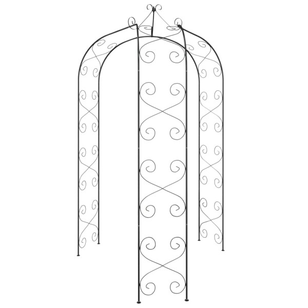 Arco de jardín acero negro Ø180x255 cm