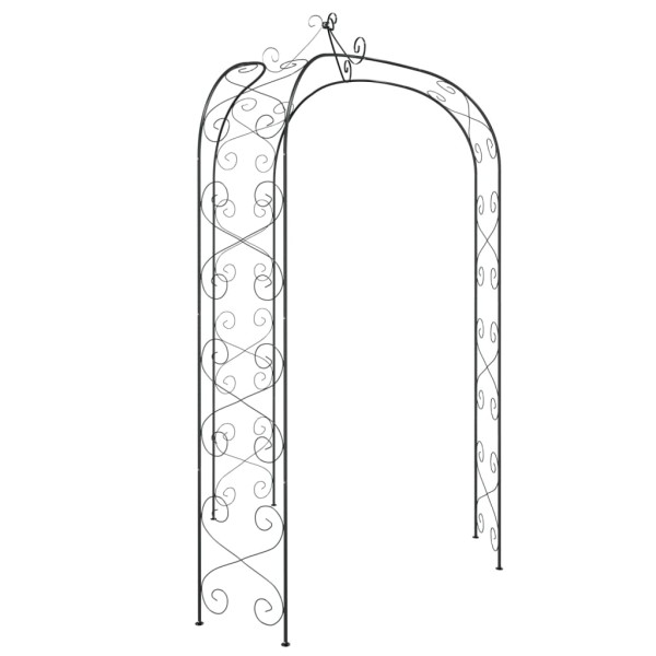 Arco de jardín acero negro Ø180x255 cm