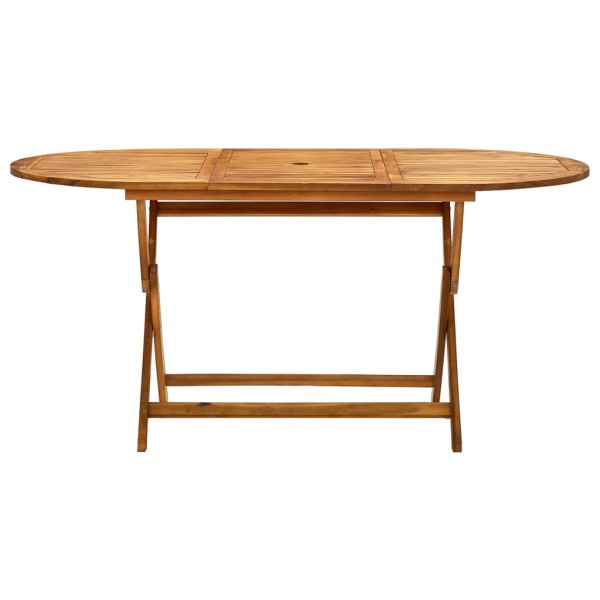 Mesa de jardín plegable madera maciza de acacia 160x85x75 cm