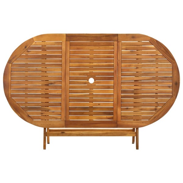 Mesa de jardín plegable madera maciza de acacia 160x85x75 cm