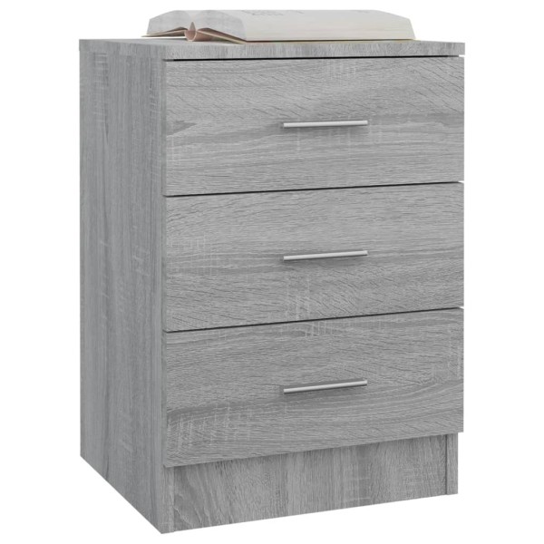 Mesita de noche madera contrachapada gris Sonoma 38x35x56 cm