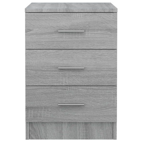 Mesita de noche madera contrachapada gris Sonoma 38x35x56 cm