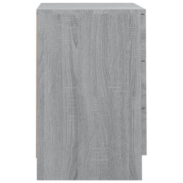 Mesita de noche madera contrachapada gris Sonoma 38x35x56 cm