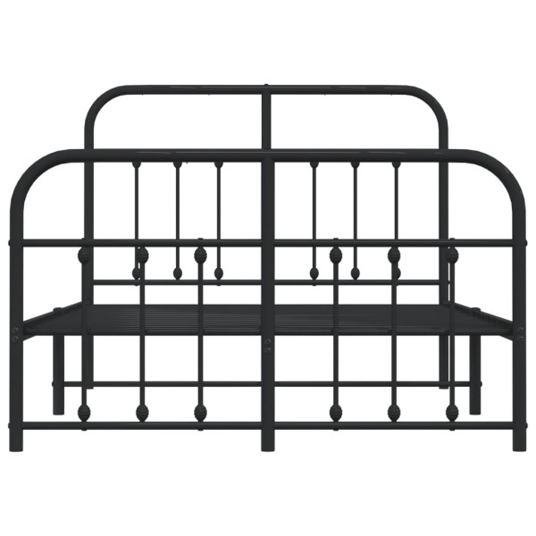 Estructura de cama cabecero y pie de cama metal negro 120x200cm