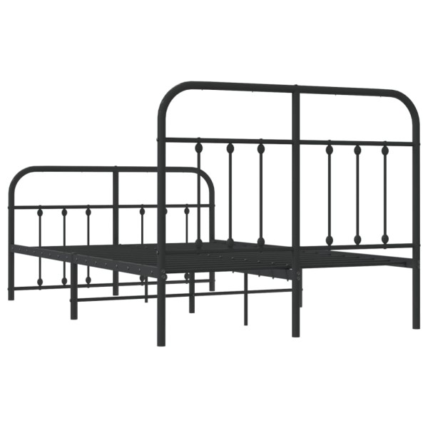 Estructura de cama cabecero y pie de cama metal negro 120x200cm