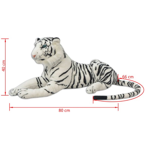 Tigre de peluche blanco XXL