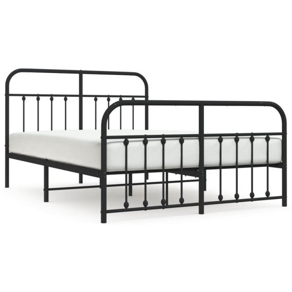 Estructura de cama cabecero y pie de cama metal negro 140x190cm