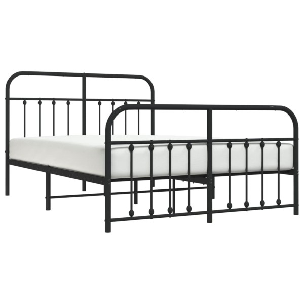 Estructura de cama cabecero y pie de cama metal negro 140x190cm