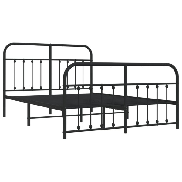 Estructura de cama cabecero y pie de cama metal negro 140x190cm