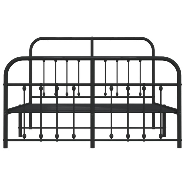 Estructura de cama cabecero y pie de cama metal negro 140x190cm