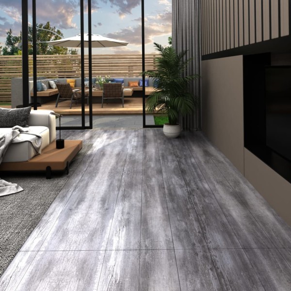 Lamas suelo de PVC autoadhesivas madera gris mate 2,51 m² 2 mm