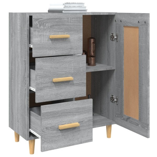 Aparador de madera contrachapada gris Sonoma 69,5x34x90 cm