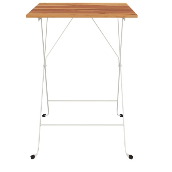 Mesa de cafetería plegable madera acacia y acero 55x54x71 cm