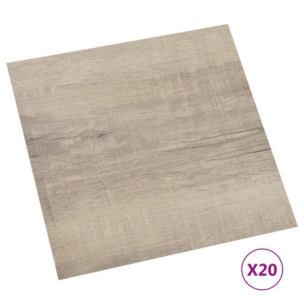 Tarimas autoadhesivas 20 unidades PVC 1,86 m² gris taupe