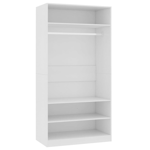 Armario de madera contrachapada blanco 100x50x200 cm