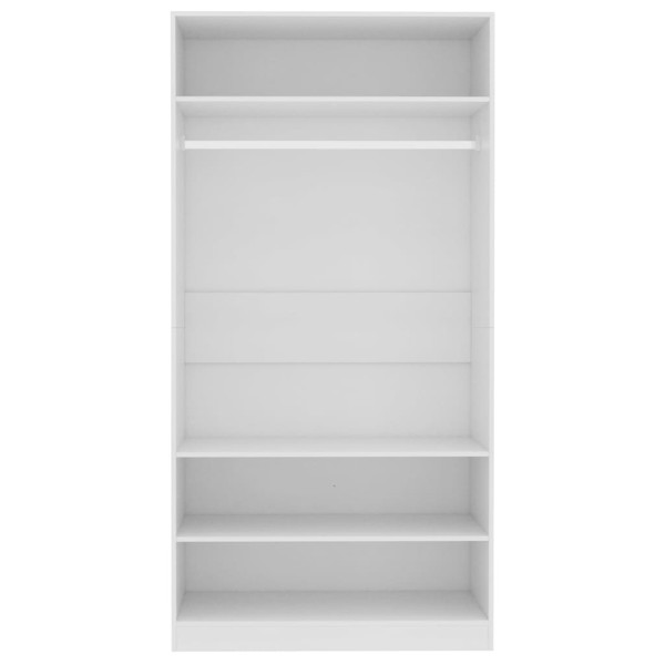 Armario de madera contrachapada blanco 100x50x200 cm