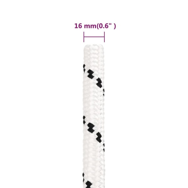 Cuerda para barco trenzada poliéster blanco 16 mmx50 m