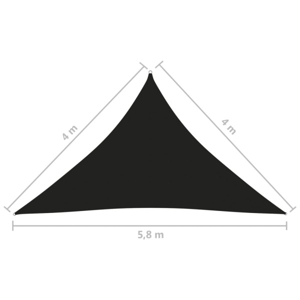 Toldo de vela triangular tela Oxford negro 4x4x5,8 m