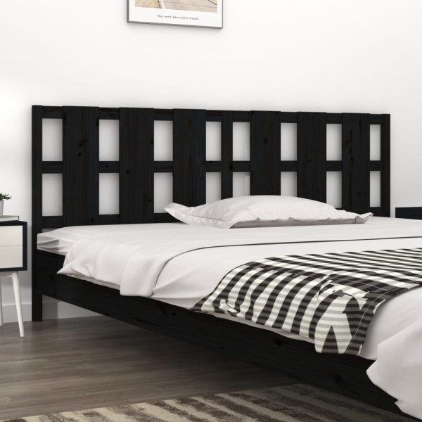 Cabecero de cama madera maciza de pino negro 205,5x4x100 cm