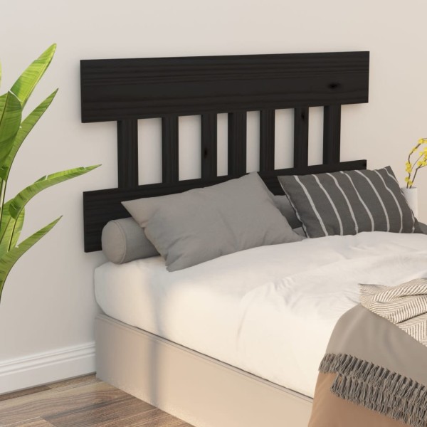 Cabecero de cama madera maciza de pino negro 163,5x3x81 cm