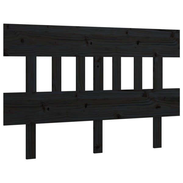 Cabecero de cama madera maciza de pino negro 163,5x3x81 cm