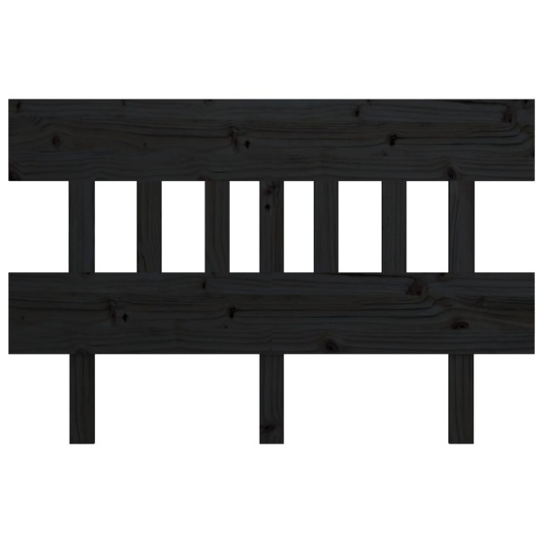 Cabecero de cama madera maciza de pino negro 163,5x3x81 cm